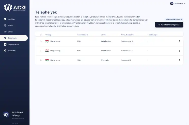 Telephelyek egy helyen